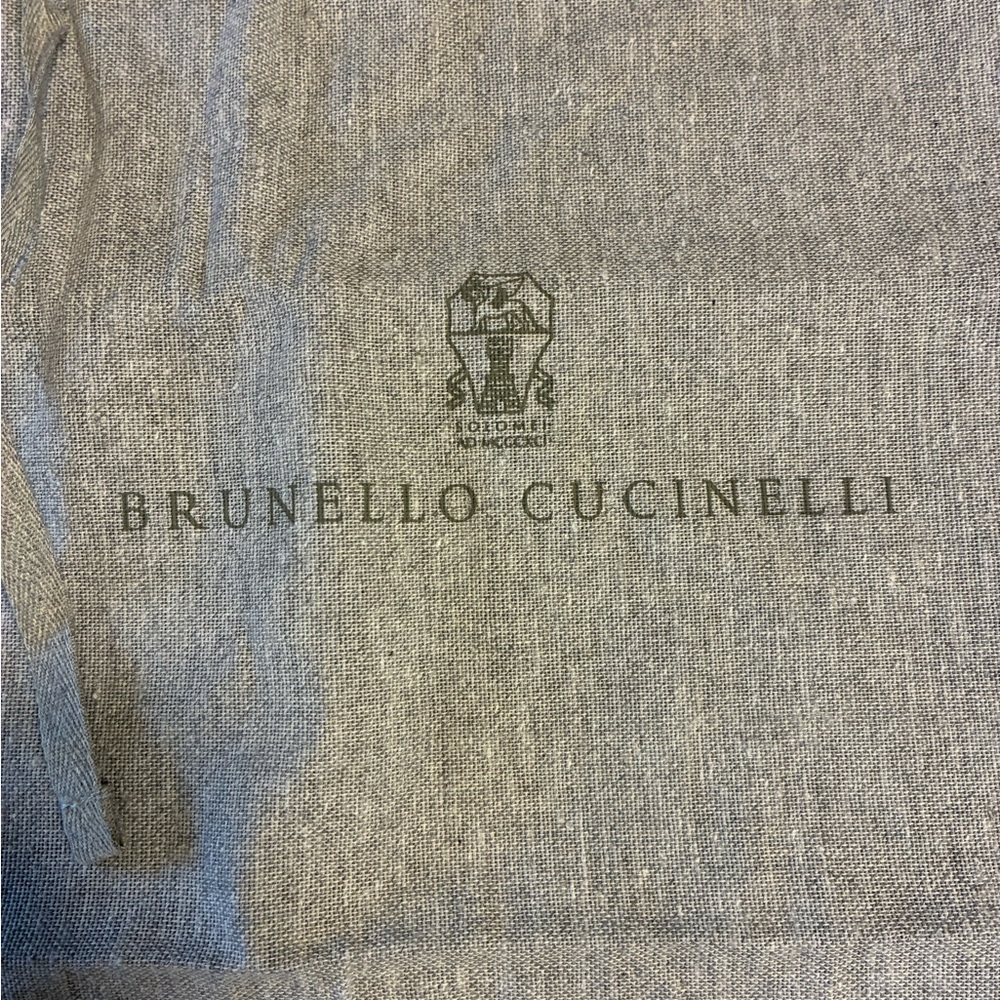 Brunello Cucinelli Gray Linen Dust Bag with Logo